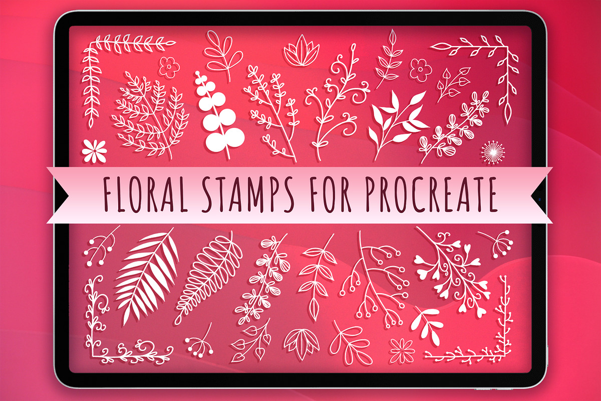 Procreate Flower Stamps, a Brush Add-On by SmuffizStudio (Photo 1 of 3)