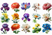 Watercolor Spring Flowers Clipart, an Illustration by Libby Wishes (Thumbnail 7 of 7)
