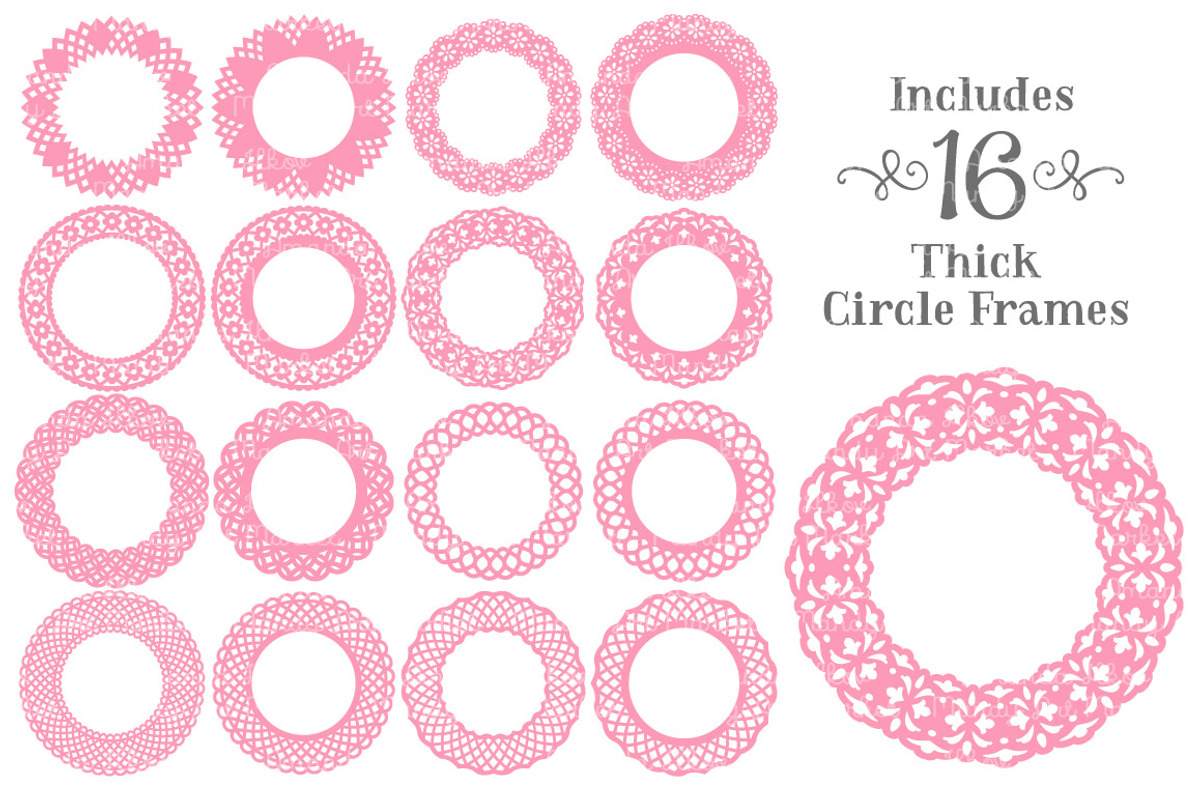 Pink Lace Scrapbook Frame Circles, an Illustration by Amanda Ilkov (Photo 4 of 5)