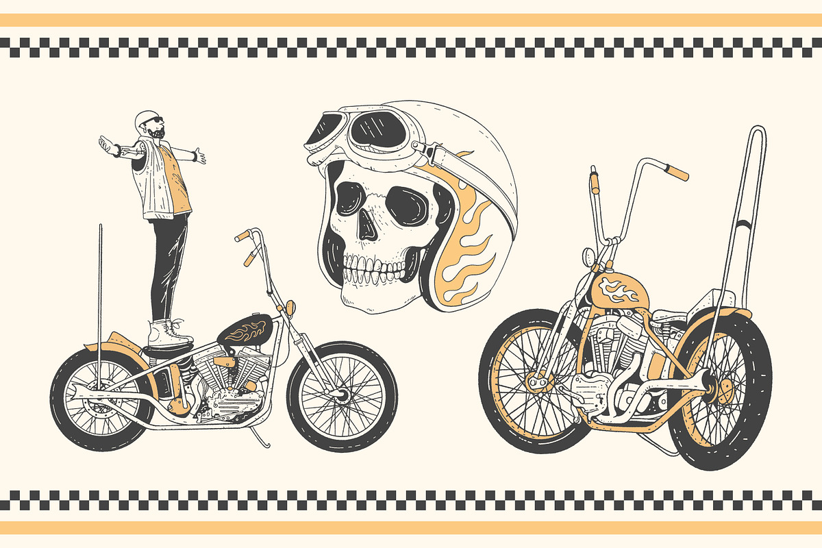 Motorcycle Set, an Illustration by Bromz Studio (Photo 2 of 6)