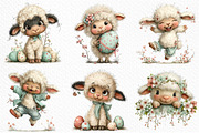 Whimsical Easter Sheep Clipart, an Illustration by Craft Nest (Thumbnail 5 of 11)