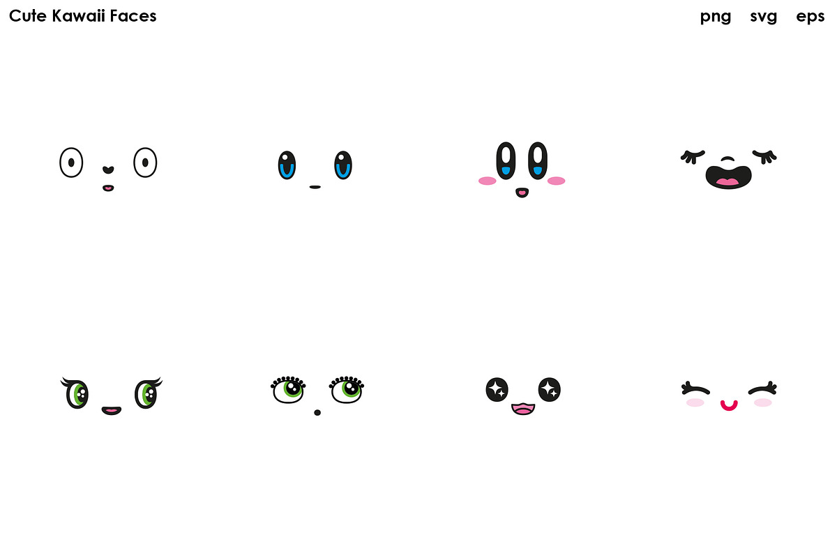 Cute Kawaii Faces, an Animal Illustration by Kessens (Photo 2 of 3)