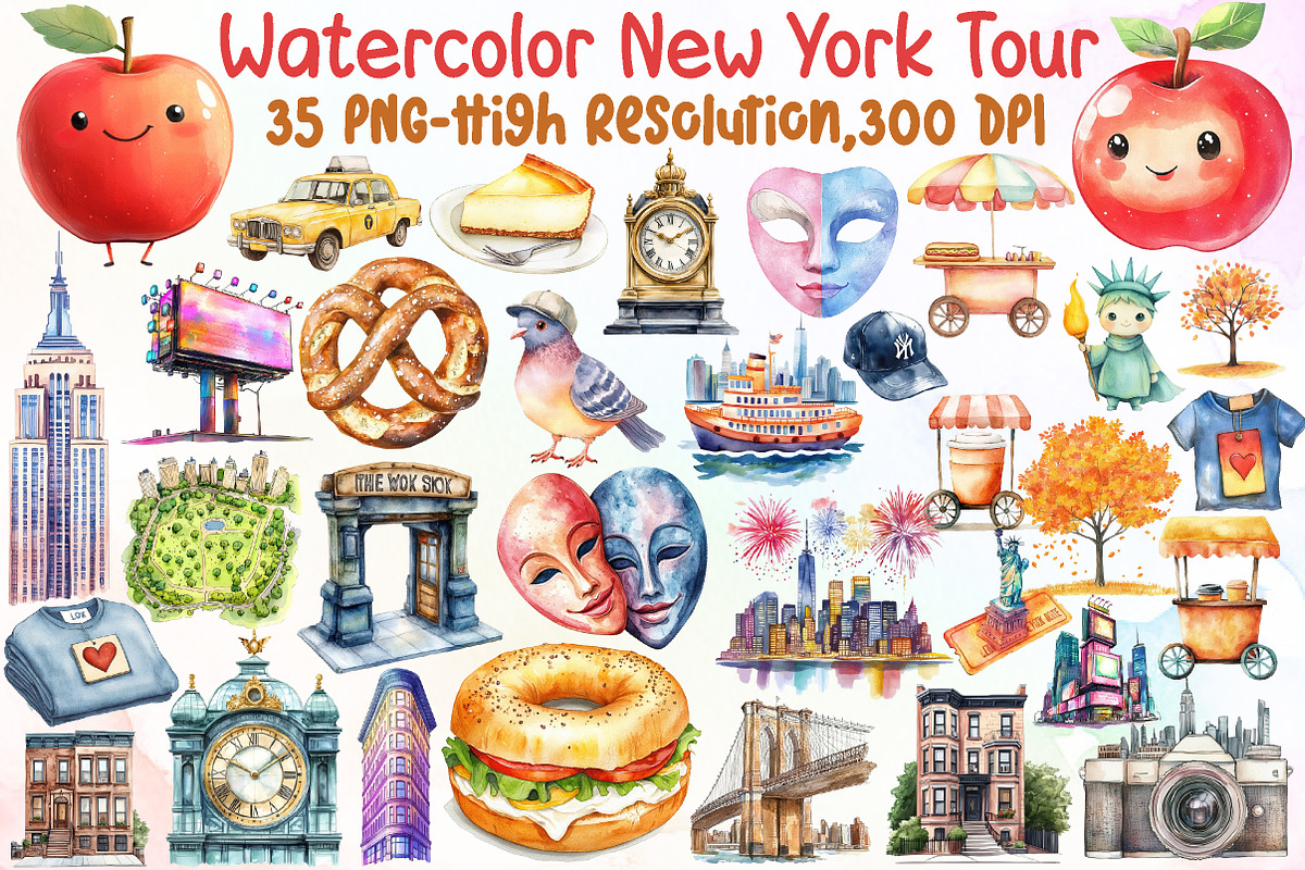 New York Tour Clipart, an Illustration by Sublimation Artist (Photo 1 of 6)