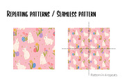 Pastel Spring Easter Bunny Pattern, a Pattern Graphic by CreativeChristiana (Thumbnail 3 of 8)