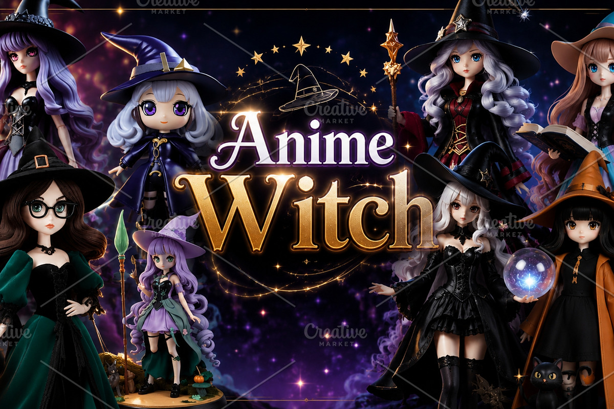 Halloween Witch Character Bundle 4K, a Person Illustration by Premium Digital Templates (Photo 4 of 4)