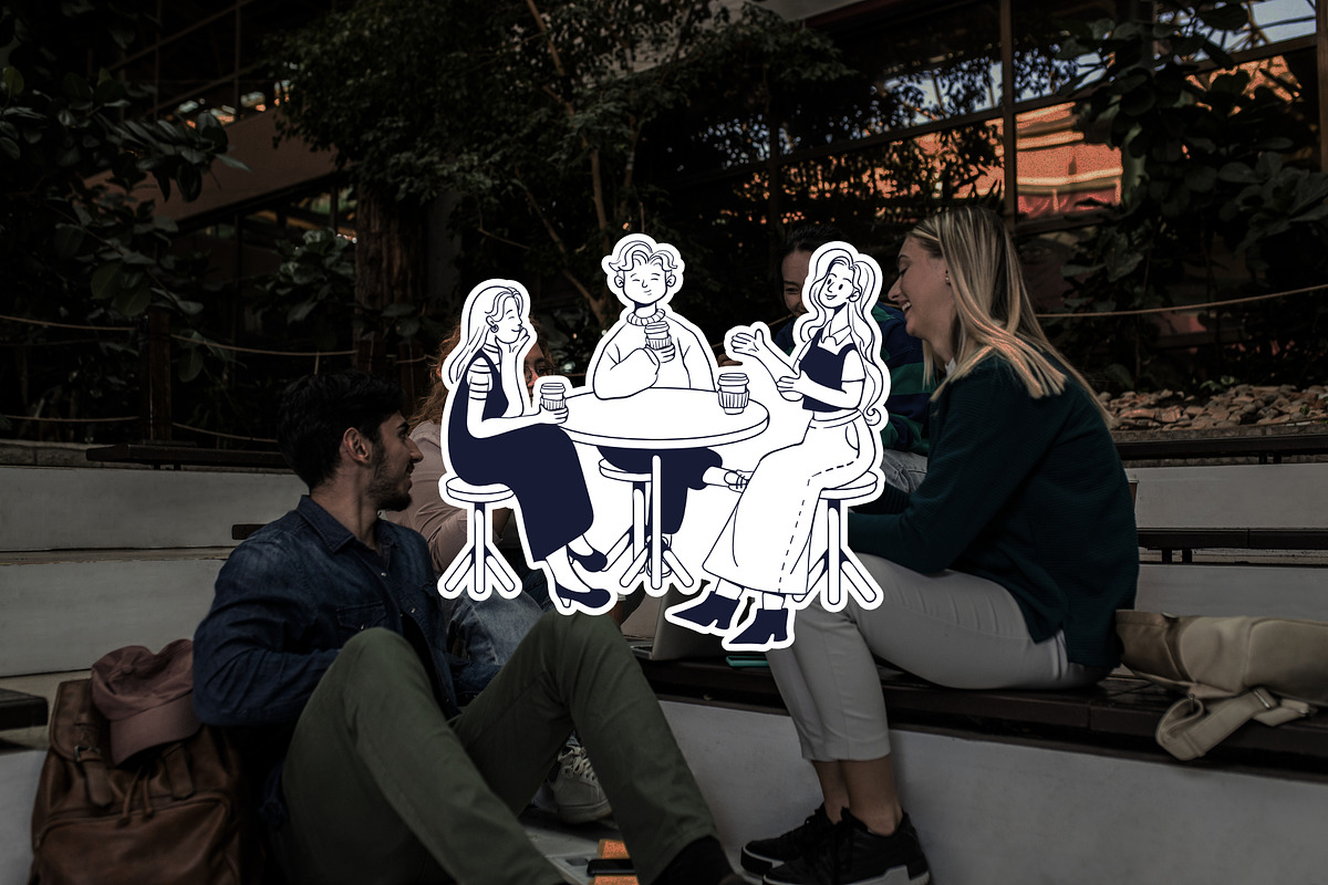 Café People – Hand-Drawn Coffee Shop, a Person Illustration by Invisual Studio (Photo 7 of 14)
