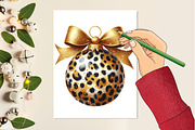 Leopard Luxury Christmas PNG, an Illustration by Designking (Thumbnail 2 of 4)