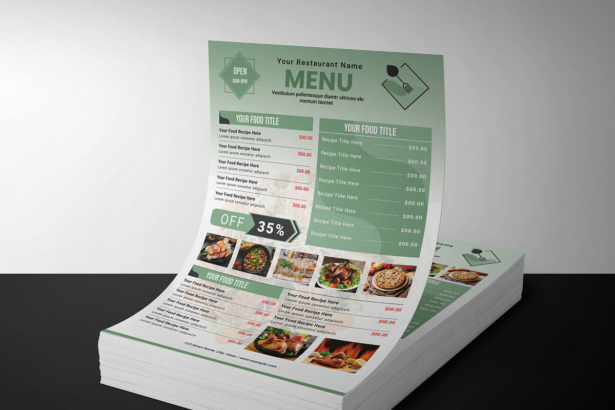 Restaurant Menu Flyer, a Flyer Template by Template Shop (Photo 3 of 3)