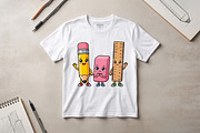 School Supplies Cartoon PNG Tshirt, an Education Illustration by zahidhossainalif (Thumbnail 4 of 4)