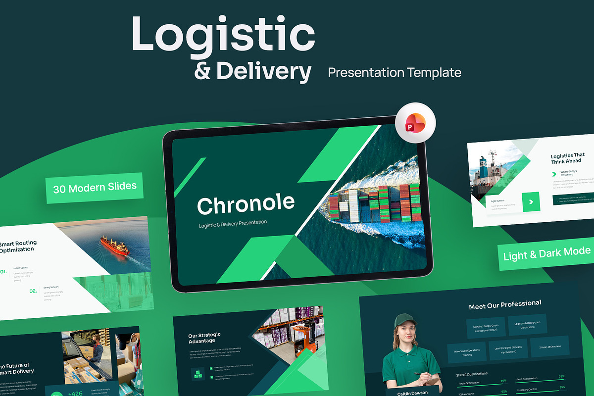 Logistic & Delivery PowerPoint, a Presentation Template by New Coral Design (Photo 1 of 6)