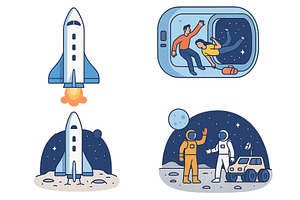 Space journey adventures featuring, a Technology Illustration by ZinetroN