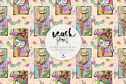 Summer Beach Camper Tropical Pattern, a Pattern Graphic by KaramfilaS (Thumbnail 4 of 16)