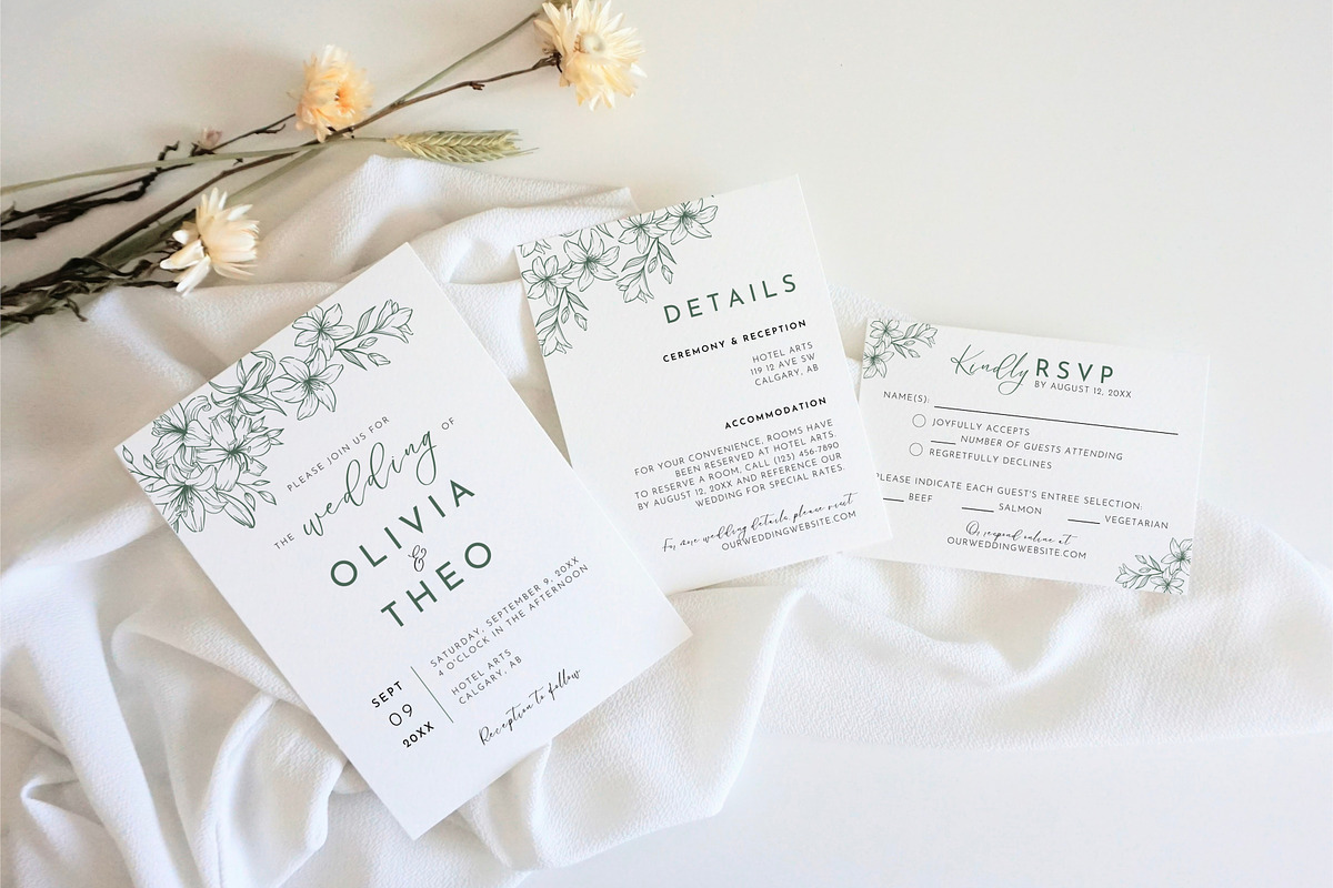 Elegant Wedding Invitation Template, an Invitation Template by Cottontail Paper Shop (Photo 2 of 7)