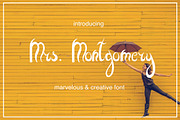 Mrs. Montgomery Brush Font, a Script Font by Daria Chegaieva (Thumbnail 1 of 8)