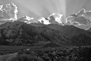 Mt whitney  b&w stock photograph