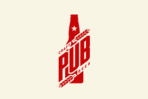 Craft beer brewery vector logo