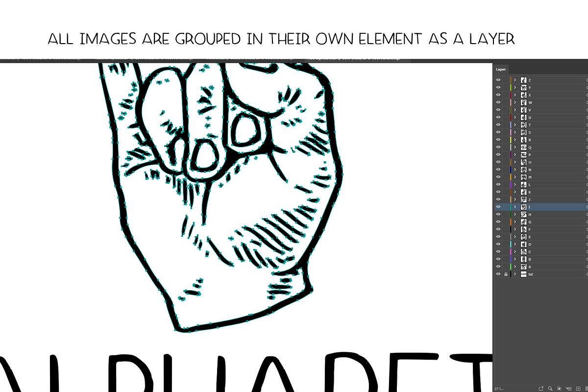 American Sign Language Alphabet, an Education Illustration by Renée from Studio neetje (Photo 3 of 4)