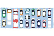 Winter cars and trucks top view set, a Transportation Illustration by Yayasya (Thumbnail 1 of 3)