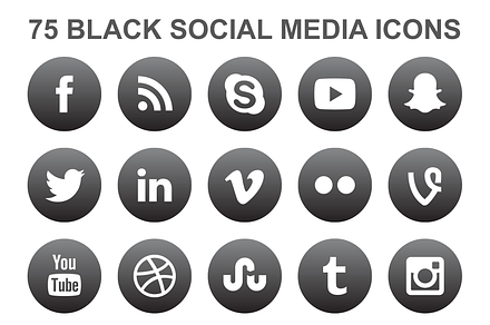 Black Social Media Icons