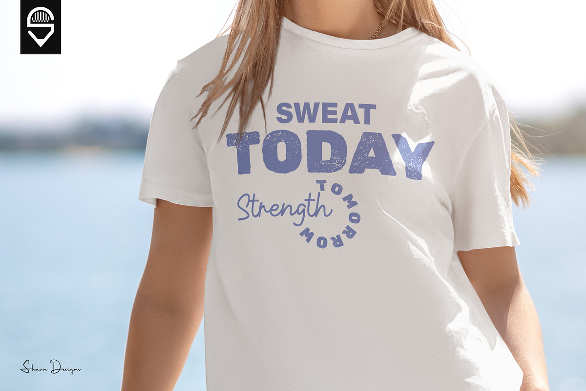 Motivational Fitness Quotes T-shirt, a Graphic by shaondesigns (Photo 2 of 5)