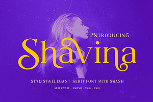 Shavina Serif Font with beauty swash
