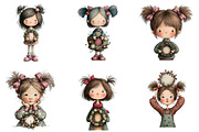 Cute Christmas Girl Clipart, an Illustration by DreamArtGraphic (Thumbnail 5 of 5)