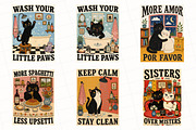 Funny Cat Wall Art Bundle PNG, a Seasonal Illustration by OK Design (Thumbnail 3 of 3)