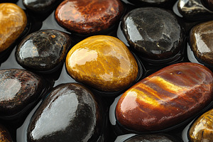 Colorful pebble stones in water, an Abstract Photo by AlyaAnd