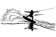 Water Ski Silhouette Vector Bundle, an Illustration by Designs_River (Thumbnail 2 of 51)