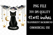 Black Cat Clipart Nursery Baby PNG, an Illustration by Designking (Thumbnail 3 of 4)