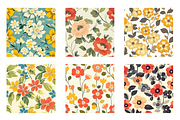 Seamless Retro Flowered Wallpaper, a Pattern Graphic by Chromolume Studio (Thumbnail 3 of 15)