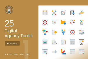 25 Digital Agency Toolkit Icons, an Icon by IconBunny