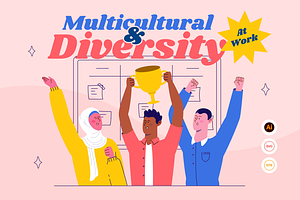 Diversy - Diversity at Work Set, a Work Illustration by Illustraly Design