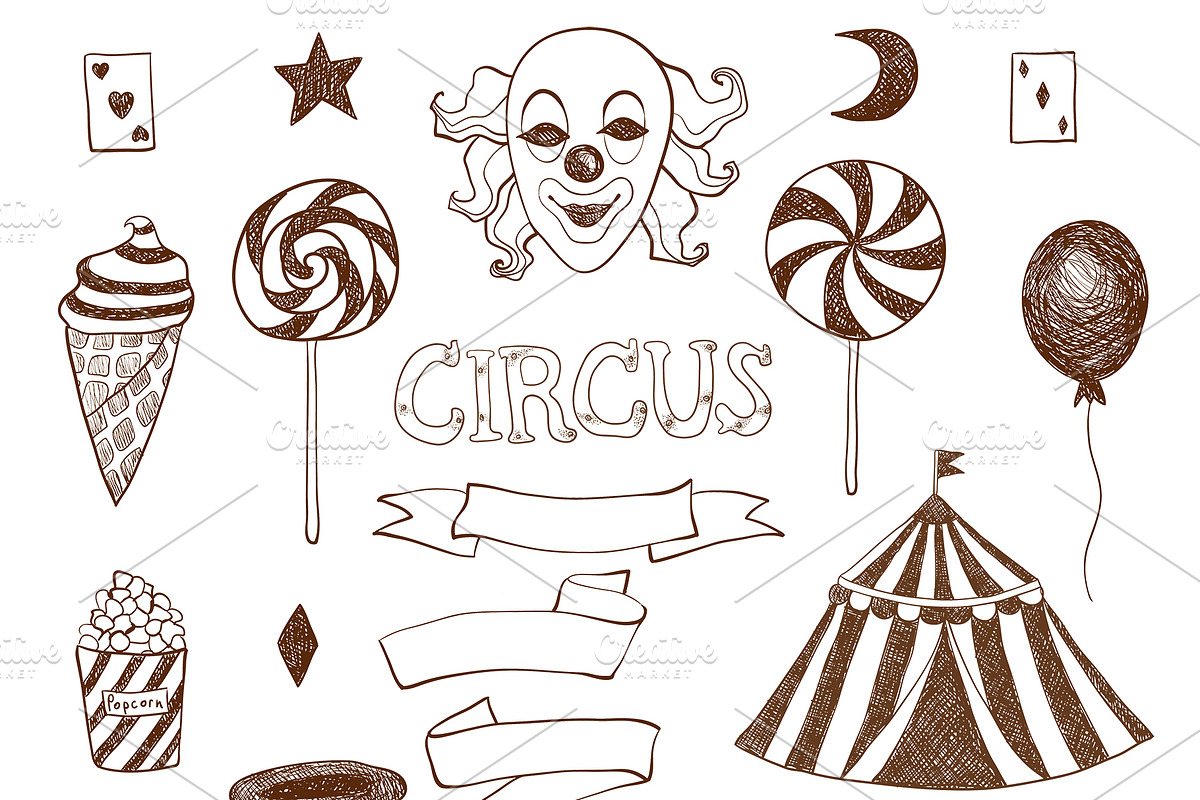 Vintage circus design set, an Illustration by Scarlet Heath Art (Photo 4 of 10)
