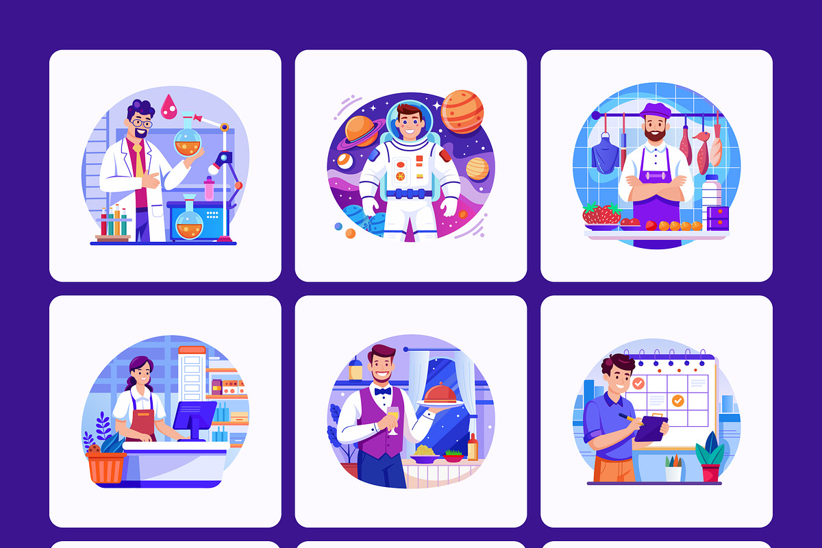 Job Illustrations Art Set, a Work Illustration by Prosymbols (Photo 7 of 9)