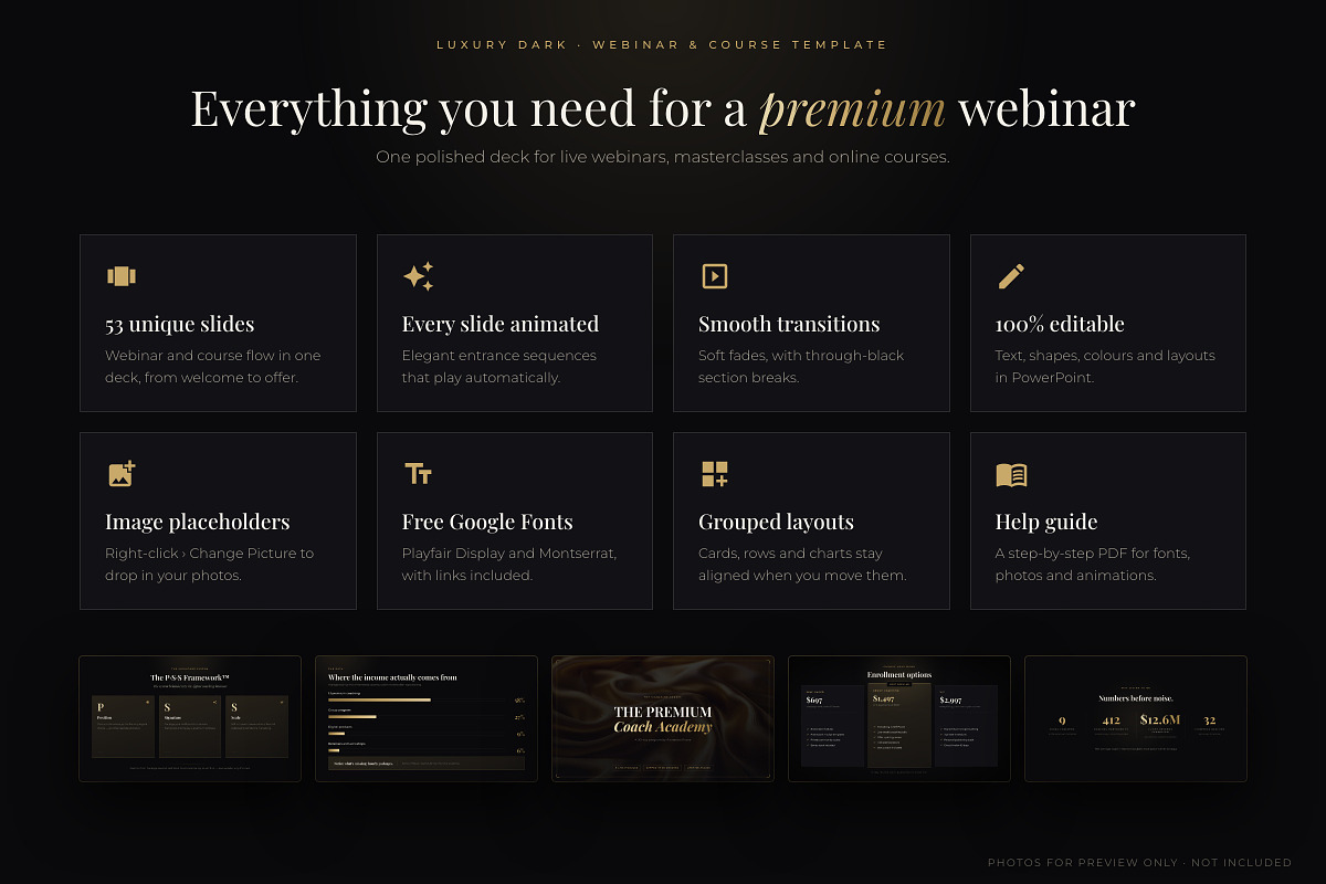 Webinar & Course PowerPoint Template, a Presentation Template by Deck Atelier (Photo 2 of 13)