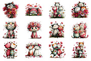 Whimsical Daisy Flowers Cat Clipart, an Illustration by Dream Creation (Thumbnail 5 of 8)