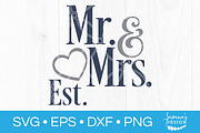 Mr and Mrs Est SVG Wedding Gift SVG, an Illustration by SavanasDesign (Thumbnail 2 of 2)