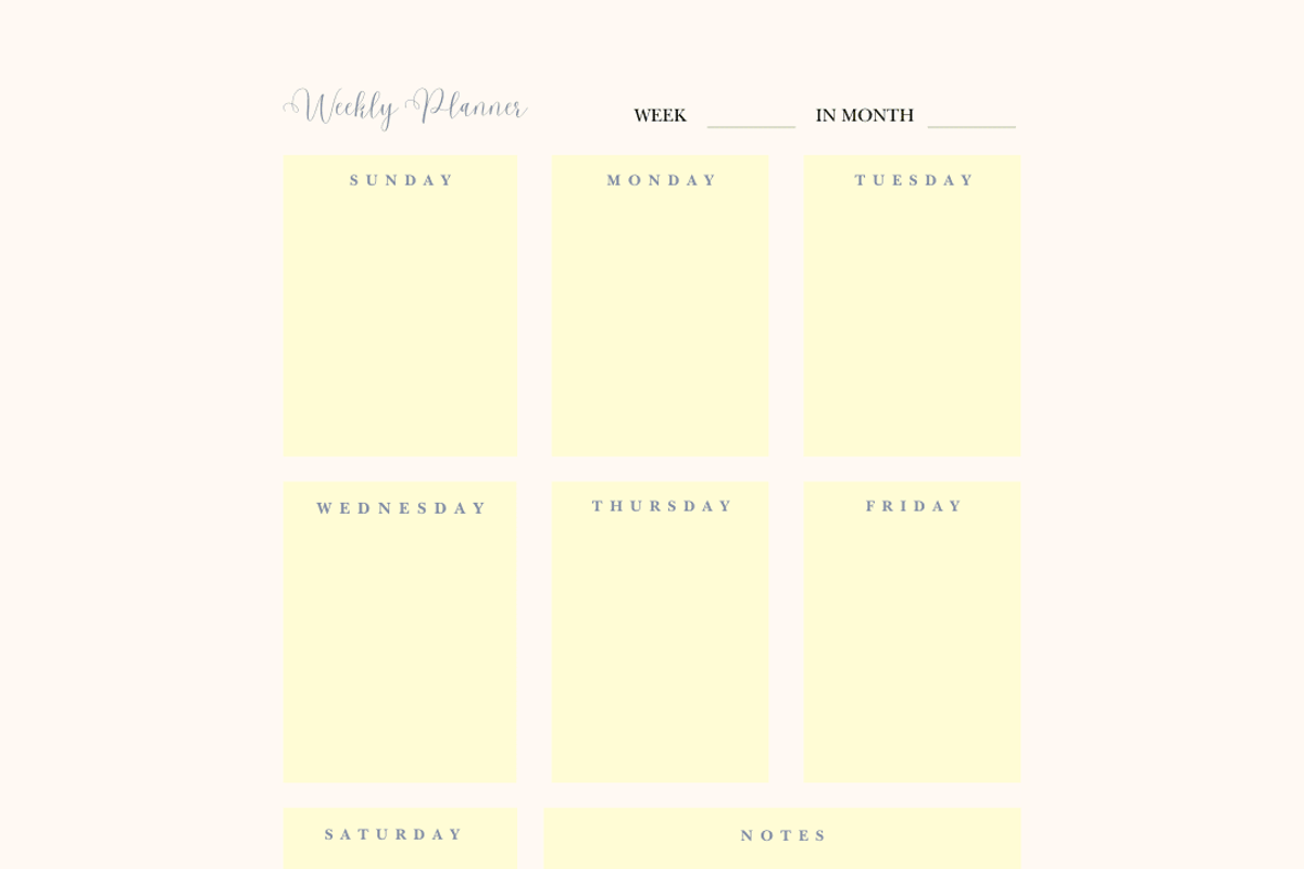 Weekly Planner, a Stationery Template by Brand Your Biz Co. (Photo 8 of 10)