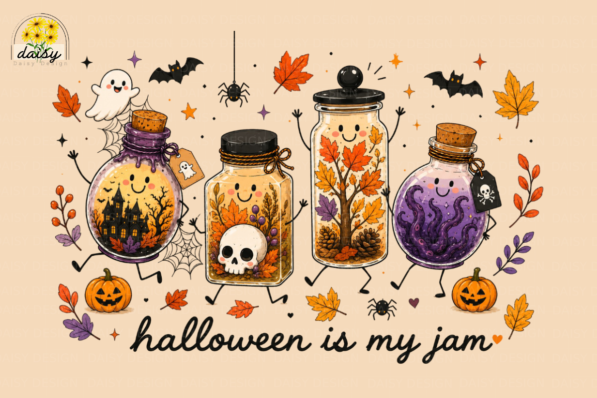 Cute Fall Ghost Halloween Png Bundle, a Seasonal Illustration by Daisy Design (Photo 4 of 23)