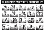 Silhouette of Fairy with Butterflie, an Illustration by Amazin_art (Thumbnail 1 of 21)