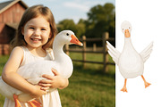 Cute goose illustrations and pattern, an Animal Illustration by ElenaPlatovaArt (Thumbnail 3 of 20)
