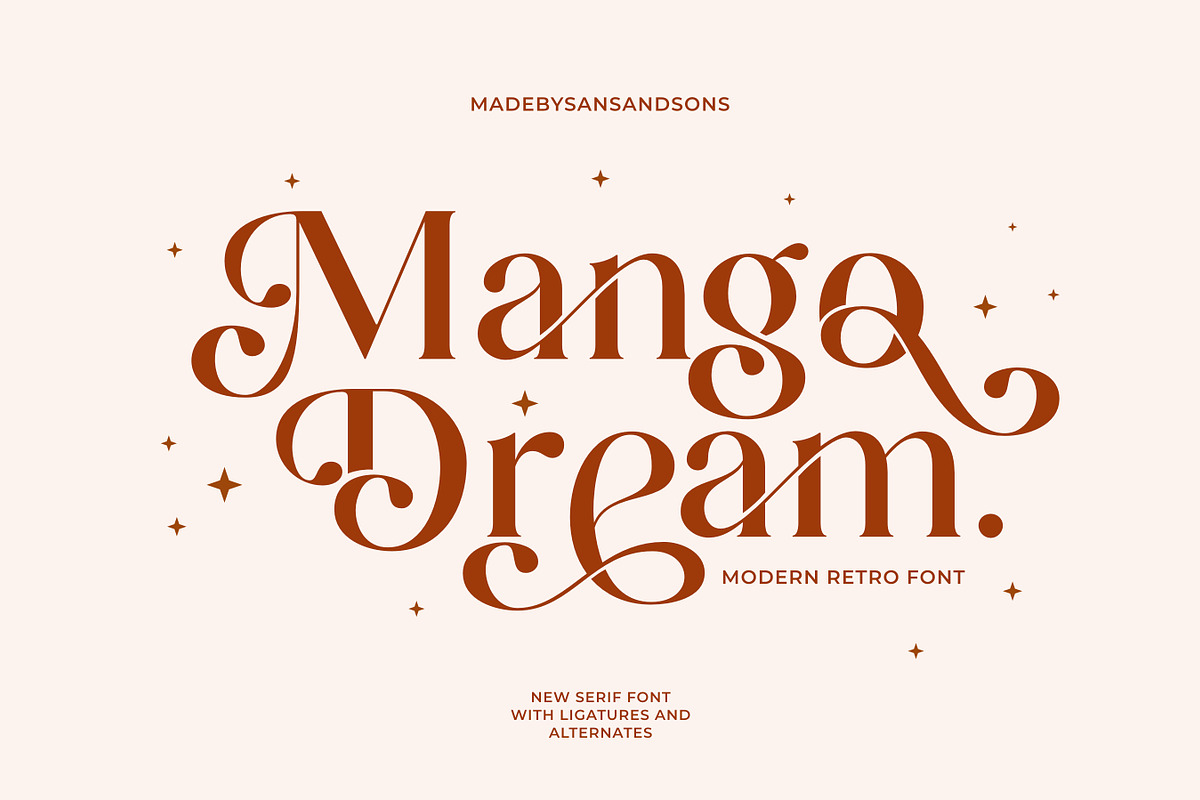 Mango Dream - Modern Retro Font, a Serif Font by Sans & Sons (Photo 1 of 6)