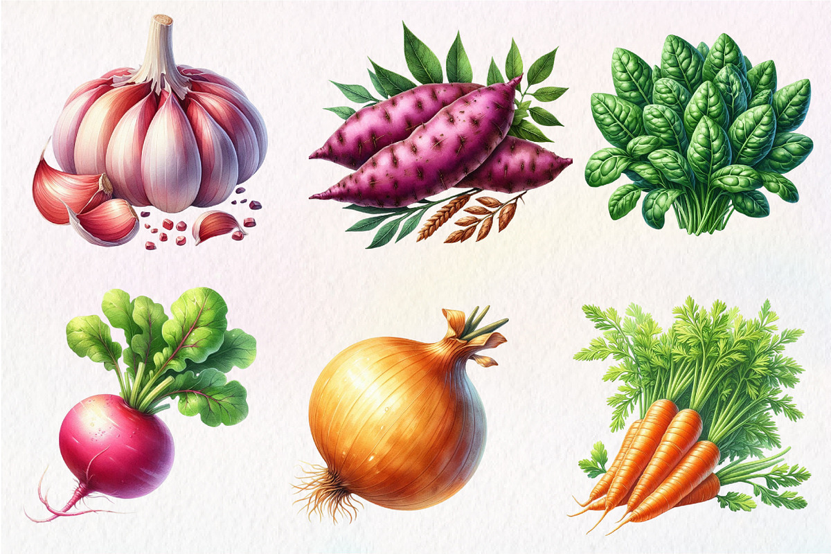 Watercolor Farm Vegetables Clipart, an Illustration by Dream Creation (Photo 4 of 7)