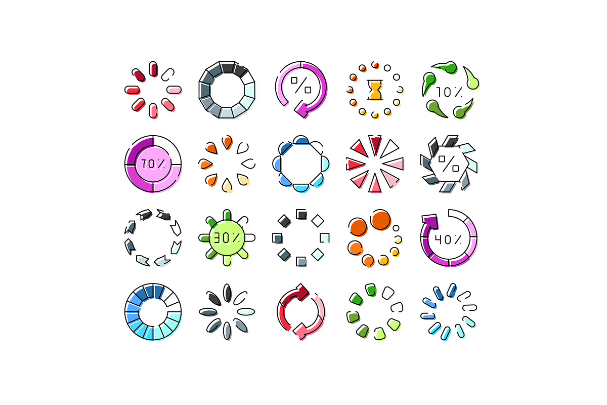 Loading bars and progress icons, an Object Graphic by pikepicture (Photo 1 of 3)