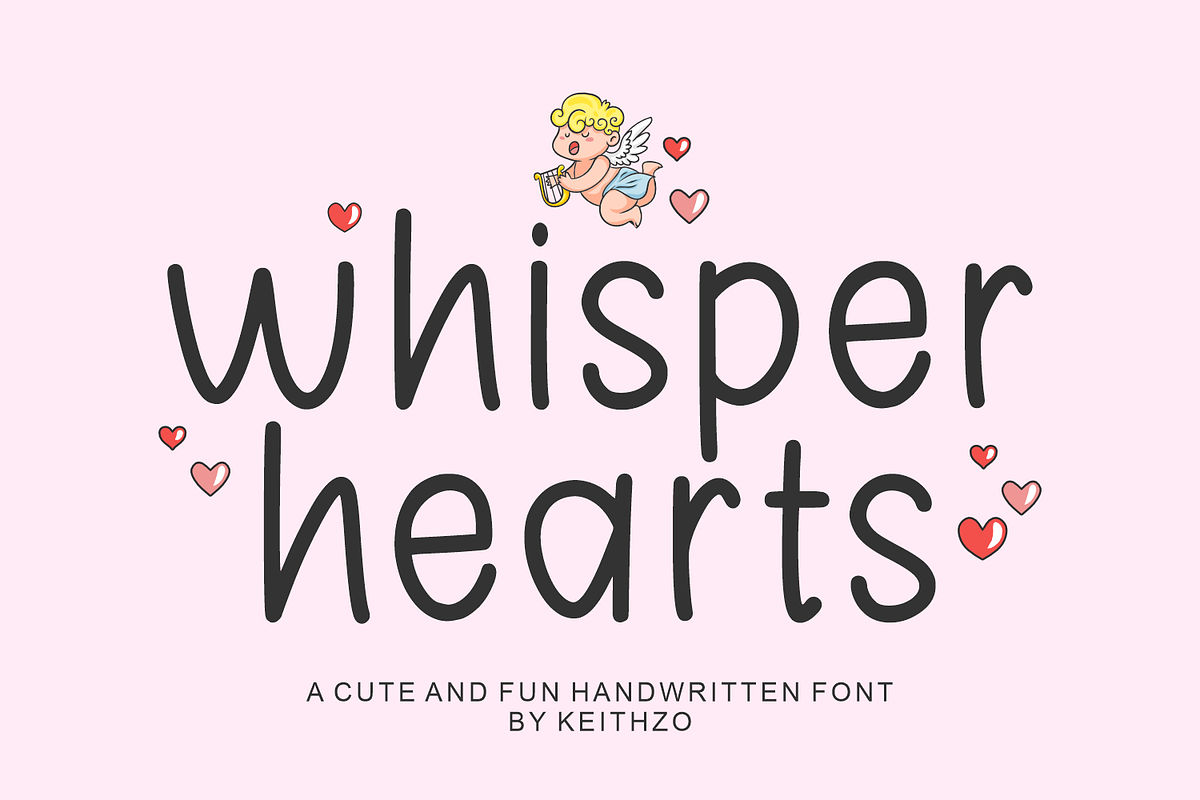 Whisper Hearts - Valentine's Font, a Handwritten Font by Keithzo (Photo 1 of 12)