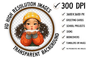 Quirky Christmas Girls Clipart, an Illustration by Craft Nest (Thumbnail 5 of 11)