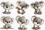 Koala Bears with Emotions Clipart, an Illustration by Canvas Craft (Thumbnail 2 of 8)