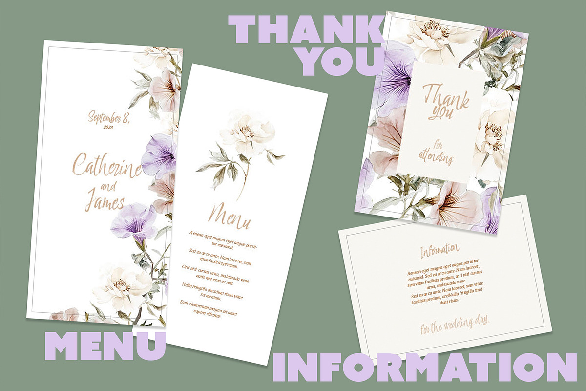 Wedding Invitation INDD Template, a Print Template by McLittle Stock (Photo 3 of 4)