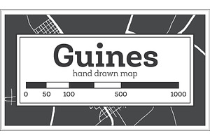 Guines Cuba City Map In Retro Style.